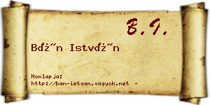 Bán István névjegykártya