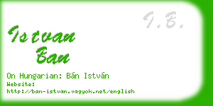 istvan ban business card